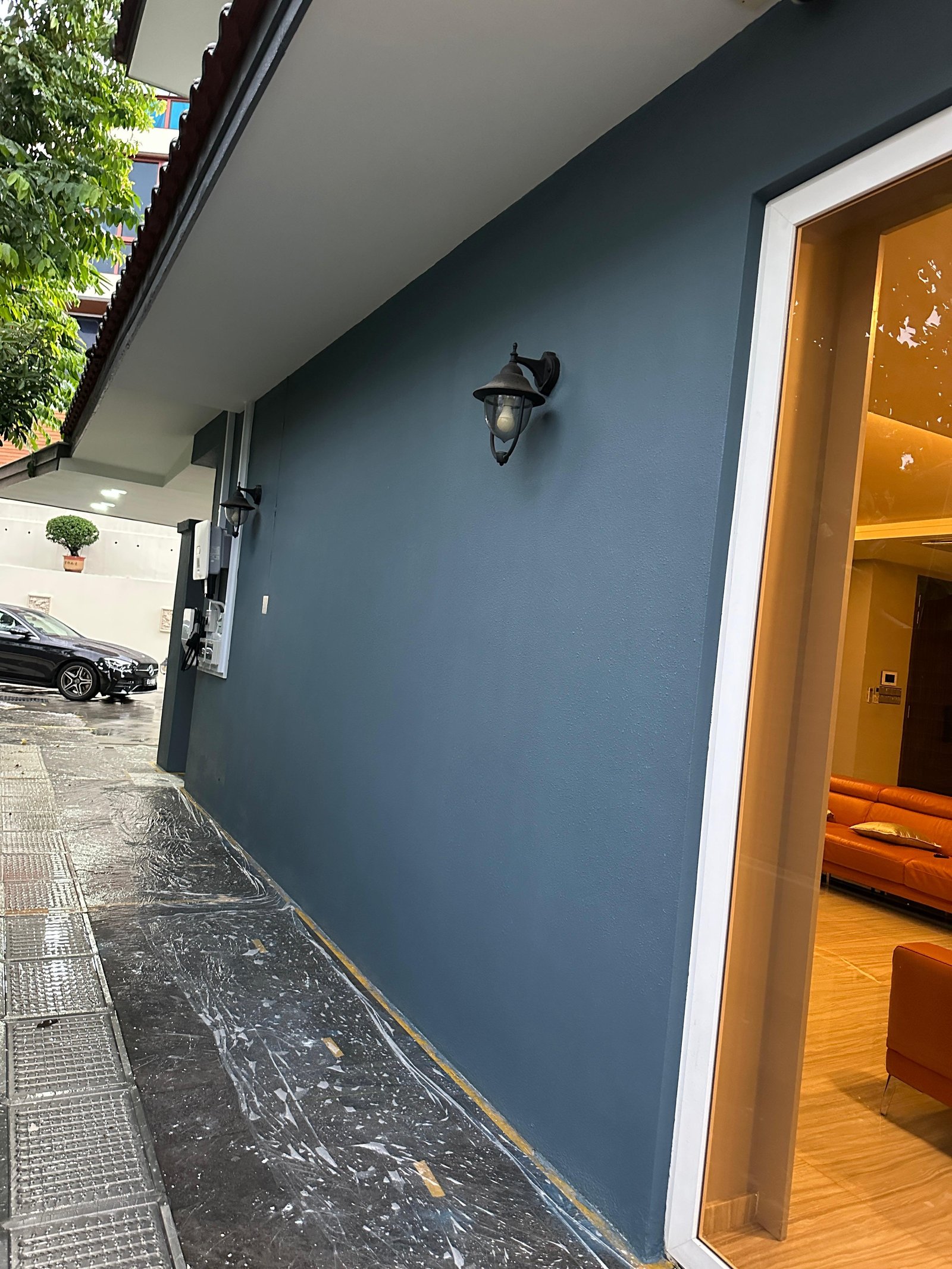 Freshly painted residential space